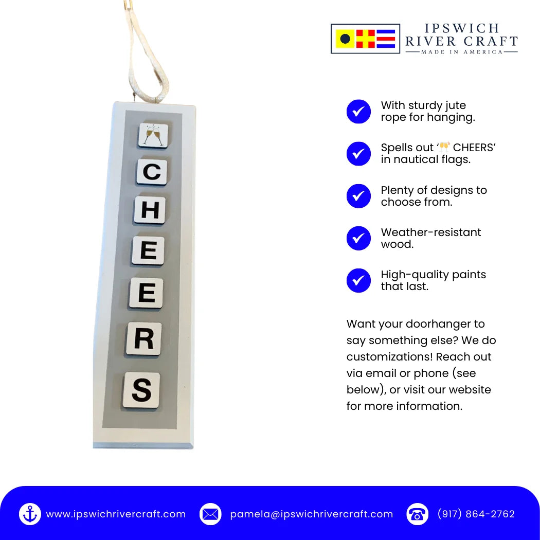 "🍸 CHEERS" Doorknob Hanger
