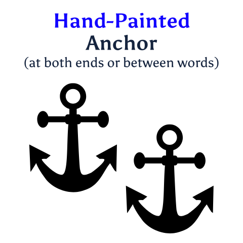 Hand-Painted Anchor (To Separate Words or 2 At Both Ends)