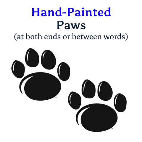 Hand-Painted Paw (To Separate Words or 2 At Both Ends)
