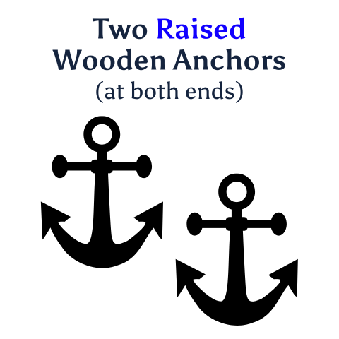 Two Raised Wooden Anchors