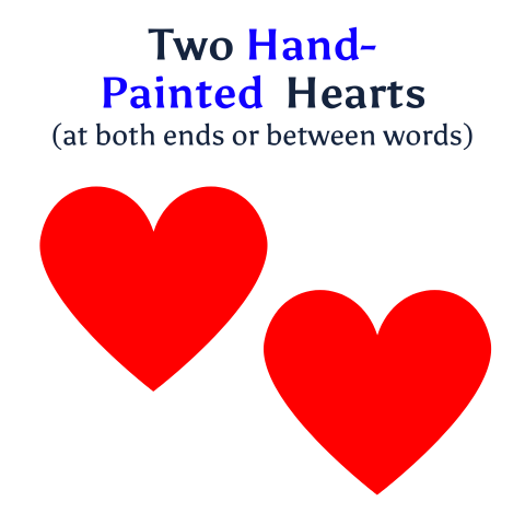 Hand-Painted Heart (To Separate Words or 2 At Both Ends)