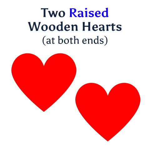 Two Raised Wooden Hearts