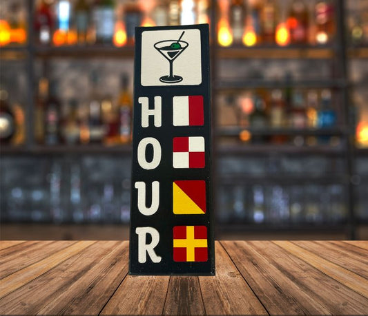 Wholesale Tiny Cocktail Hour Nautical Flag Sign