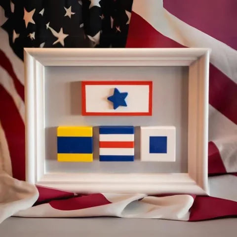 Custom Service Flag Plaque Up to 3 Characters